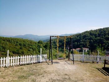 Scenic view of landscape against clear sky