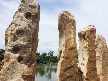 Rock formation against sky