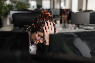 Midsection of woman working