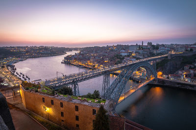 High angle view of city at waterfront