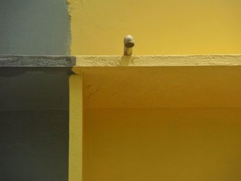 Low angle view of yellow wall