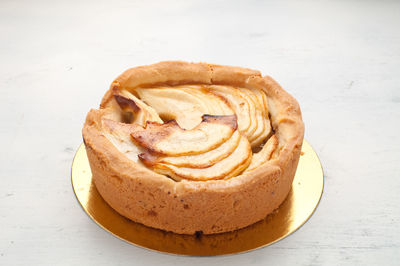 High angle view of bread in plate