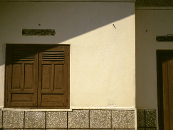 Closed door of building