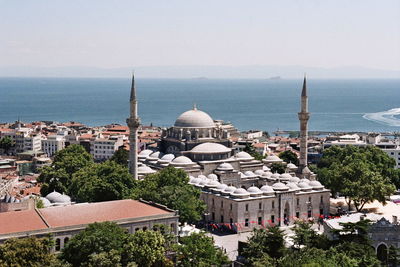 High angle view of town