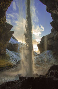 Double exposure of clouds in sky
