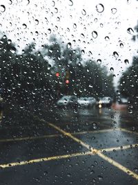 Full frame shot of raindrops on glass window