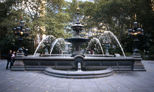 Statue of fountain in city