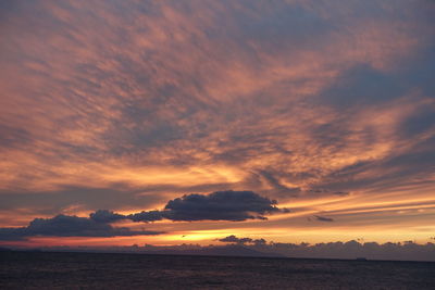 Scenic view of sunset over sea