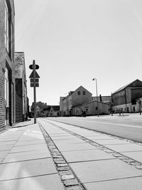 Street light against buildings