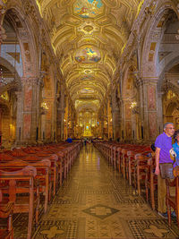 Rear view of people in temple