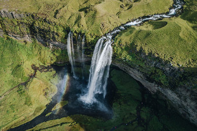 Scenic view of waterfall