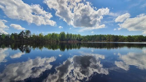 Panoramic view of lake against sky