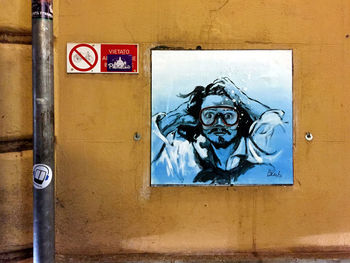Close-up view of graffiti