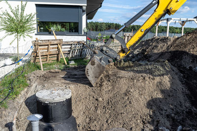 High angle view of construction site