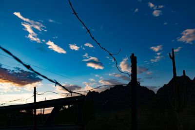 Low angle view of sky at sunset