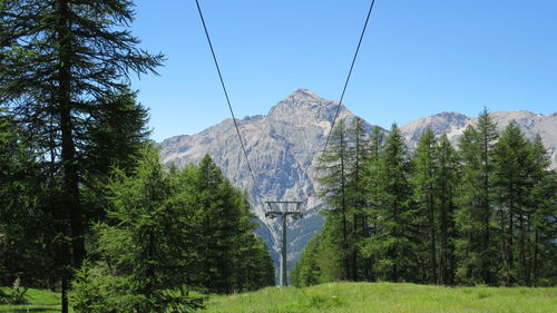 Scenic view of mountains against clear sky