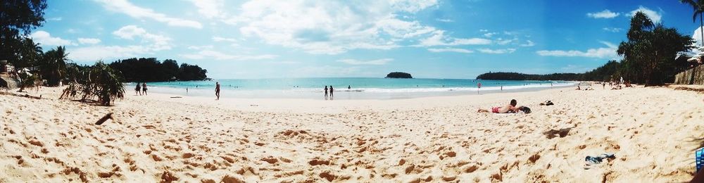 Scenic view of beach against sky