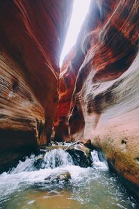 Scenic view of waterfall