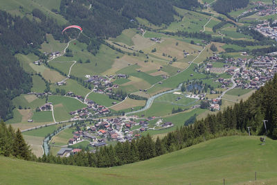 Stubaital valley in austria in the afternoon.