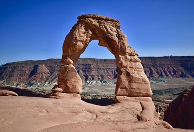 View of rock formations against clear sky