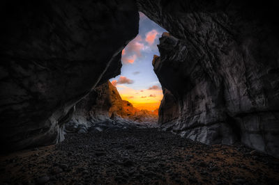 Rock formations in cave