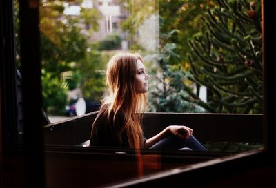 Young woman looking away