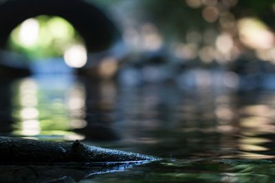 Close-up of water flowing through rocks