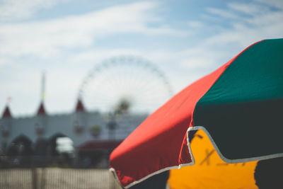 View of ferris wheel in city