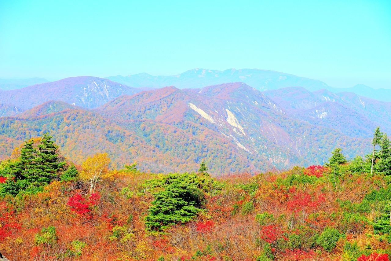 SCENIC VIEW OF MOUNTAINS DURING AUTUMN