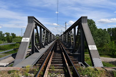 Railway bridge against sky