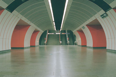 View of empty subway station platform