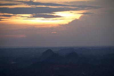 Scenic view of dramatic sky during sunset