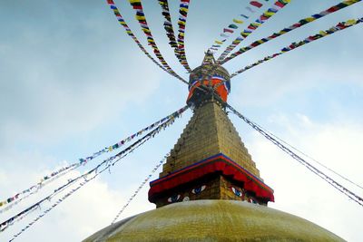 Low angle view of temple against sky