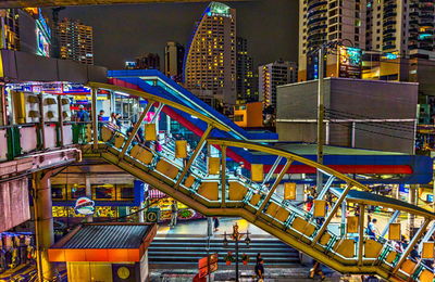 View of city at night