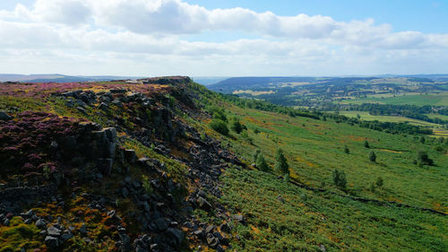 High angle view of landscape against sky