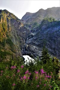 Scenic view of mountains against sky