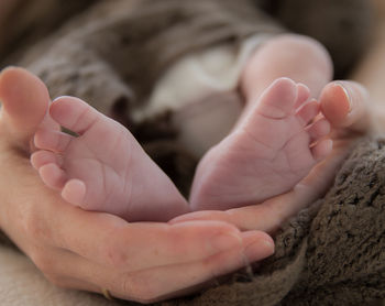 Close-up of baby feet