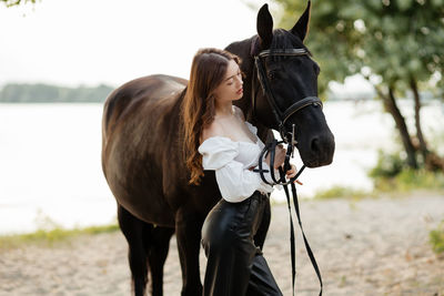 Horse standing on field