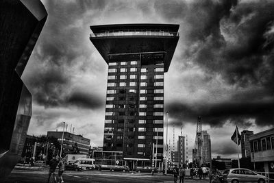 City street against cloudy sky