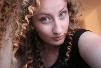 Close-up portrait of beautiful young woman