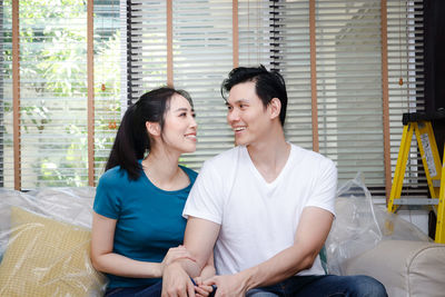 Young couple smiling