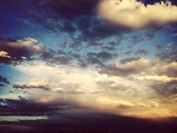 Low angle view of cloudy sky