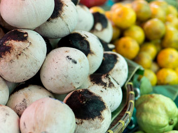 Close-up of fruits for sale at market stall