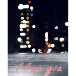 View of illuminated lights at night