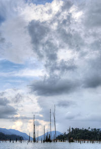 Low angle view of sailboat against sky