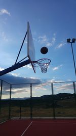 Basketball hoop against sky