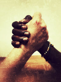 Close-up of man hand