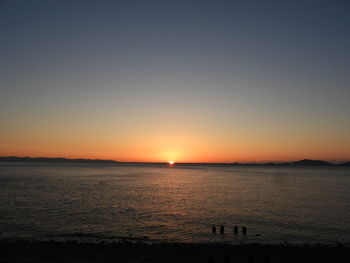 Scenic view of sea during sunset