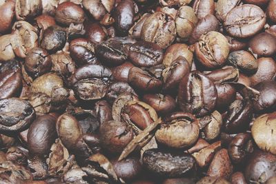 Full frame shot of roasted coffee beans