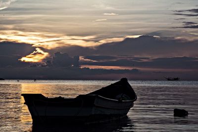 Scenic view of sea at sunset